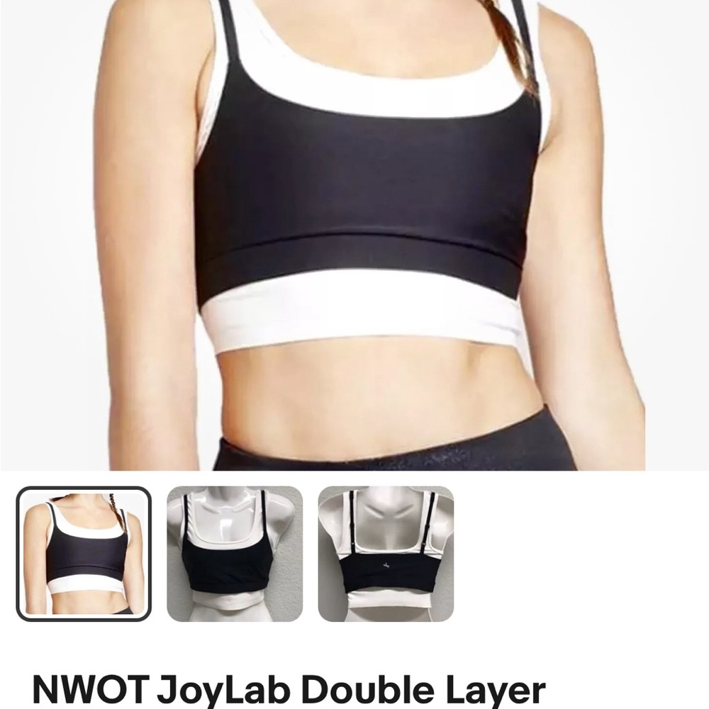 Black & White Double Layer Sports Bra